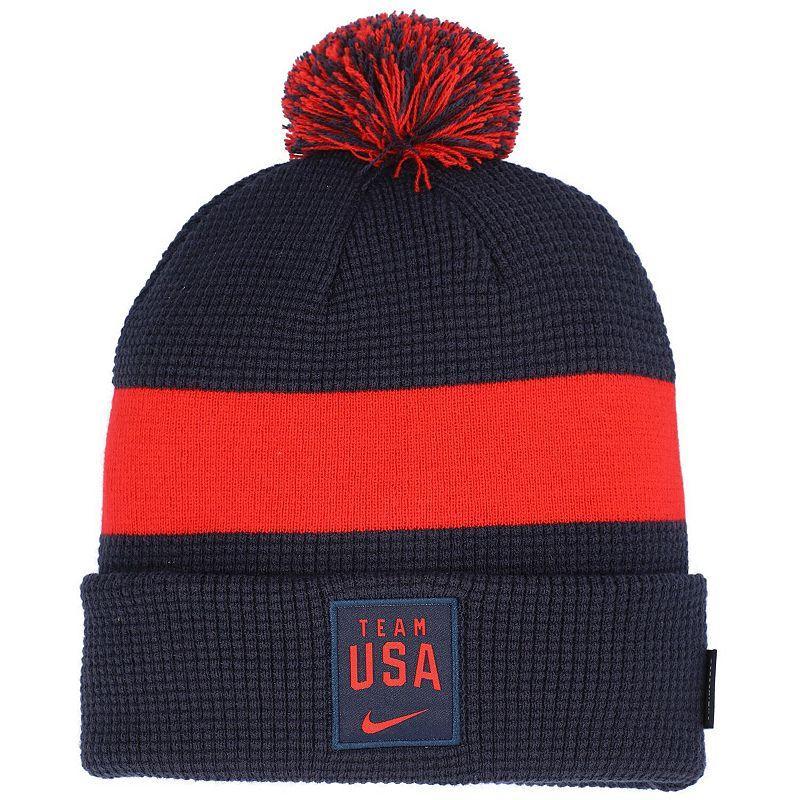 Mens Nike Navy Team USA 2021 Sideline Cuffed Knit Hat with Pom, Usa Blue Product Image