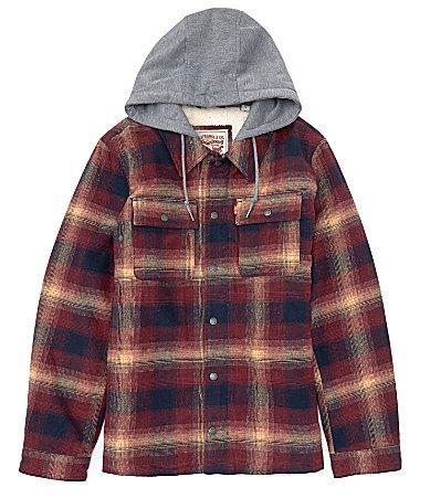 Levis Faux-Sherpa Lined Plaid Shirt Jacket Product Image