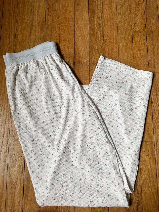 White Floral Pajama Pants Product Image