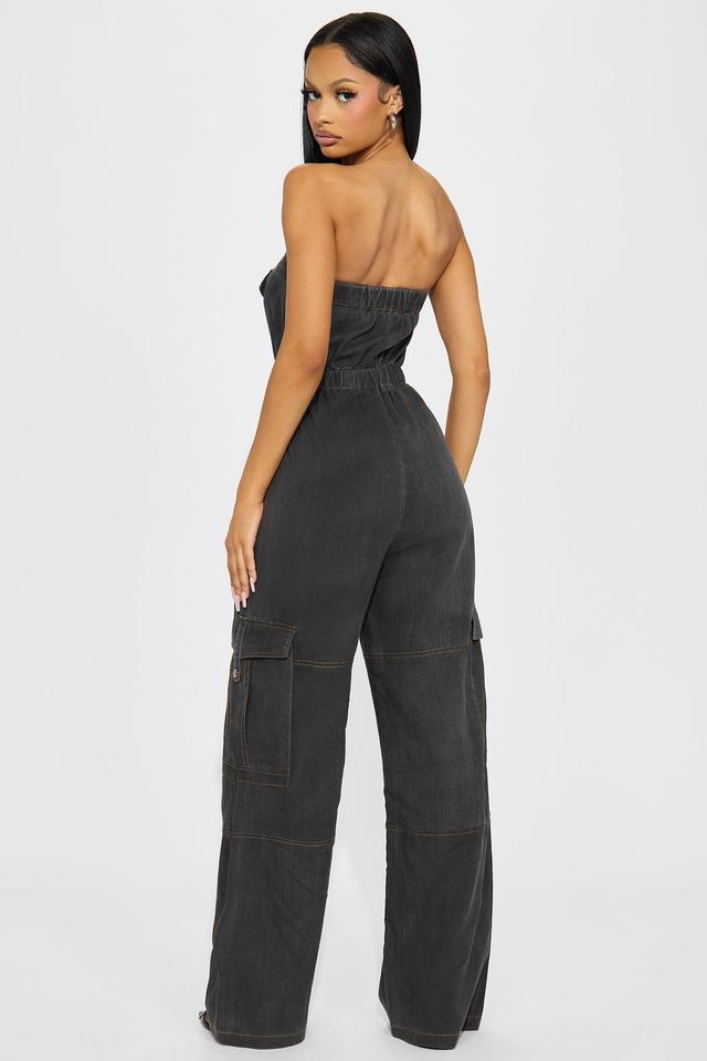 Just A Crush Jumpsuit - Charcoal Product Image