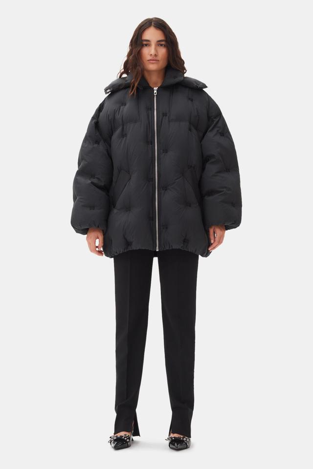 Black Midi Tech Puffer Jacket Product Image