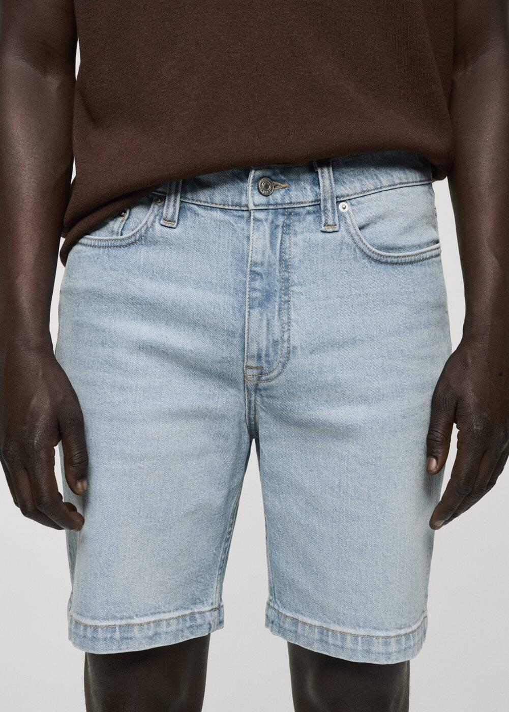 MANGO MAN - Regular-fit denim bermuda shorts medium blueMen Product Image