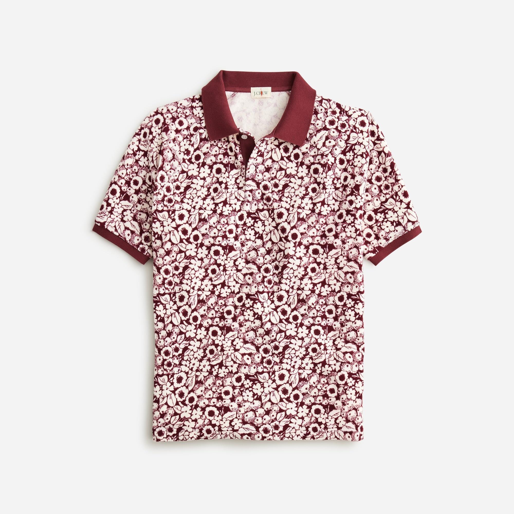 Terry cloth polo shirt in print Product Image