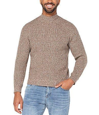 Liverpool Los Angeles Shaker Stitch Mock Neck Sweater (Chestnut Multi) Men's Sweater Product Image