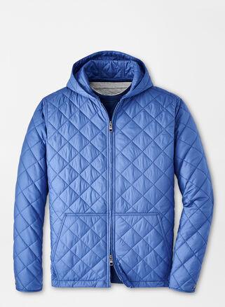 Peter Millar Mens Essex Hoodie | Color: Moon Blue | Size: XL Product Image