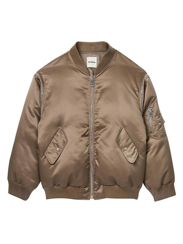 Womens Satin Look Bomber Jacket Product Image