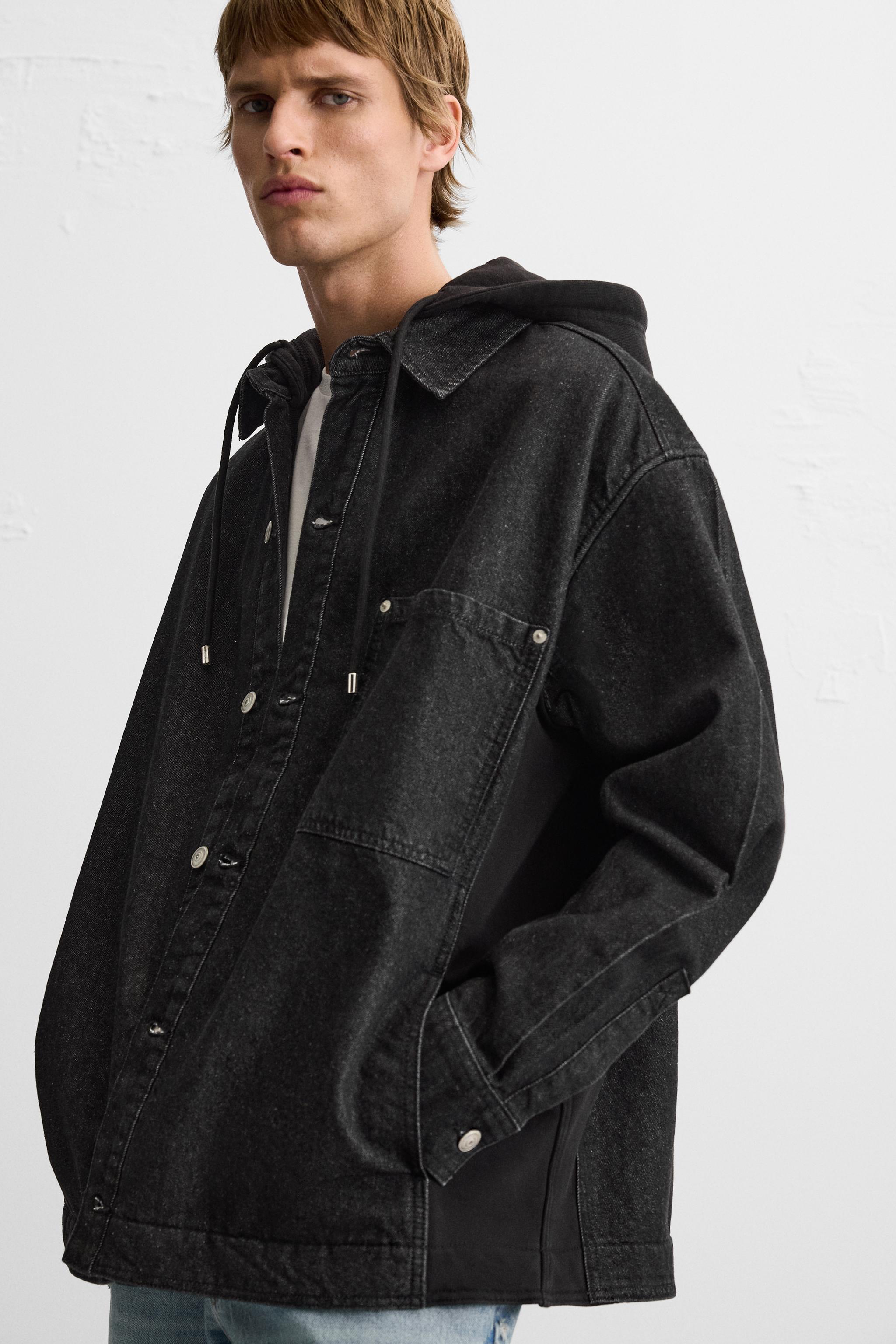 MATCHING HOOD DENIM OVERSHIRT Product Image