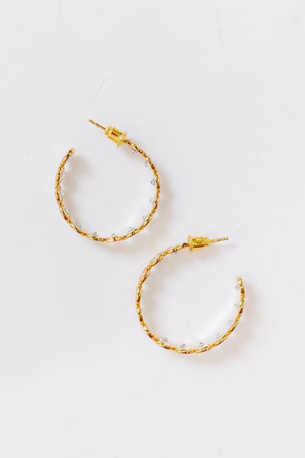 Smiles and Sparkles Cubic Zirconia Hoop Earrings Product Image