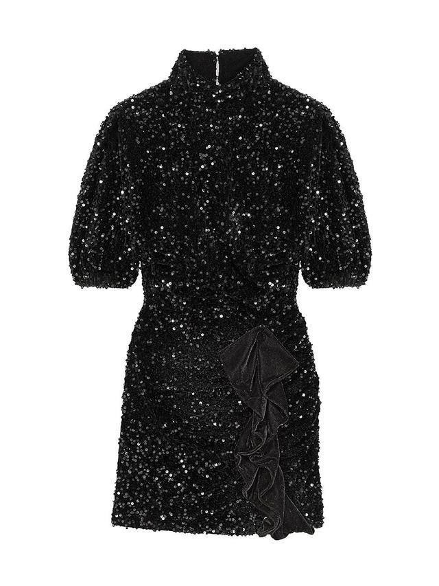 Womens Short Velvet and Sequined Dress Product Image