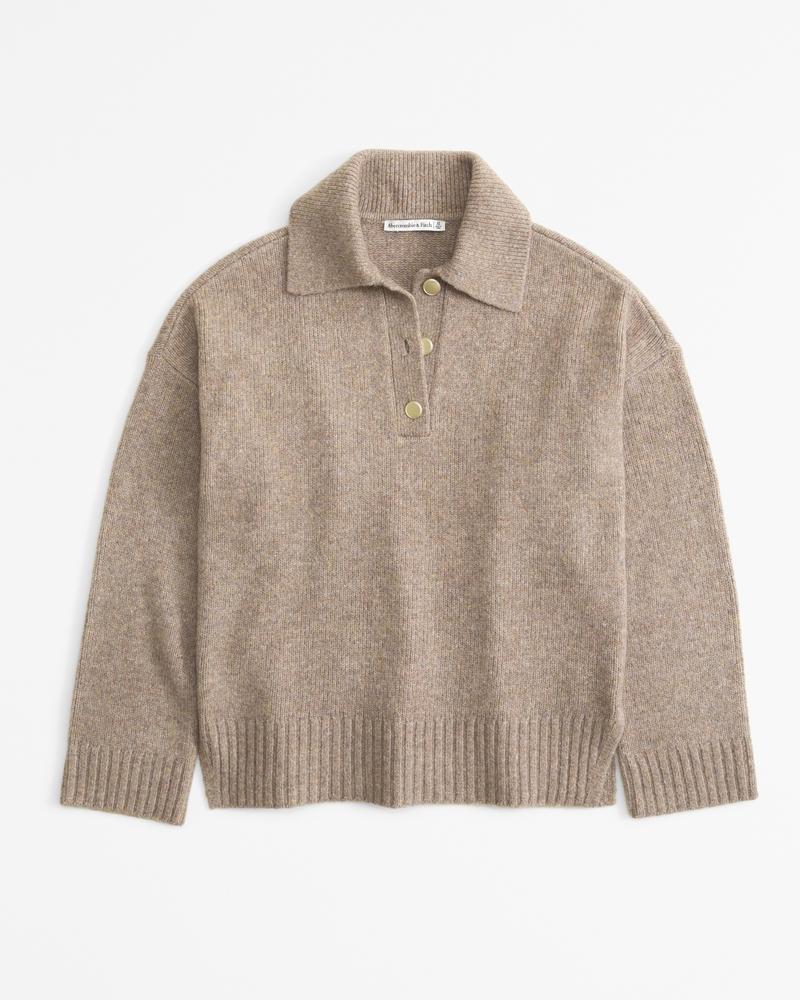 Notch-Neck Collared Sweater Product Image