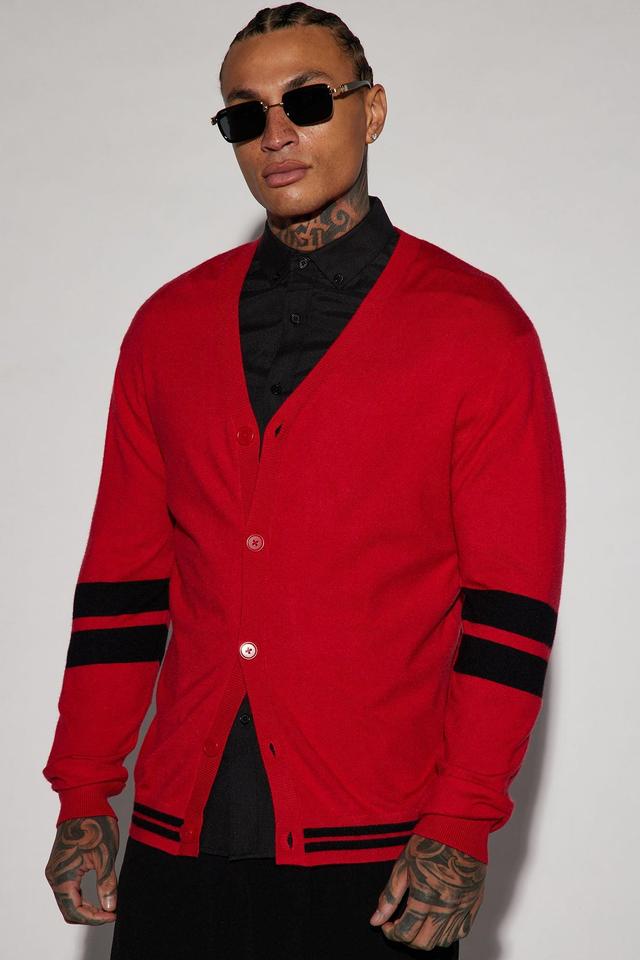 Uptown Cardigan - Red/Black Product Image