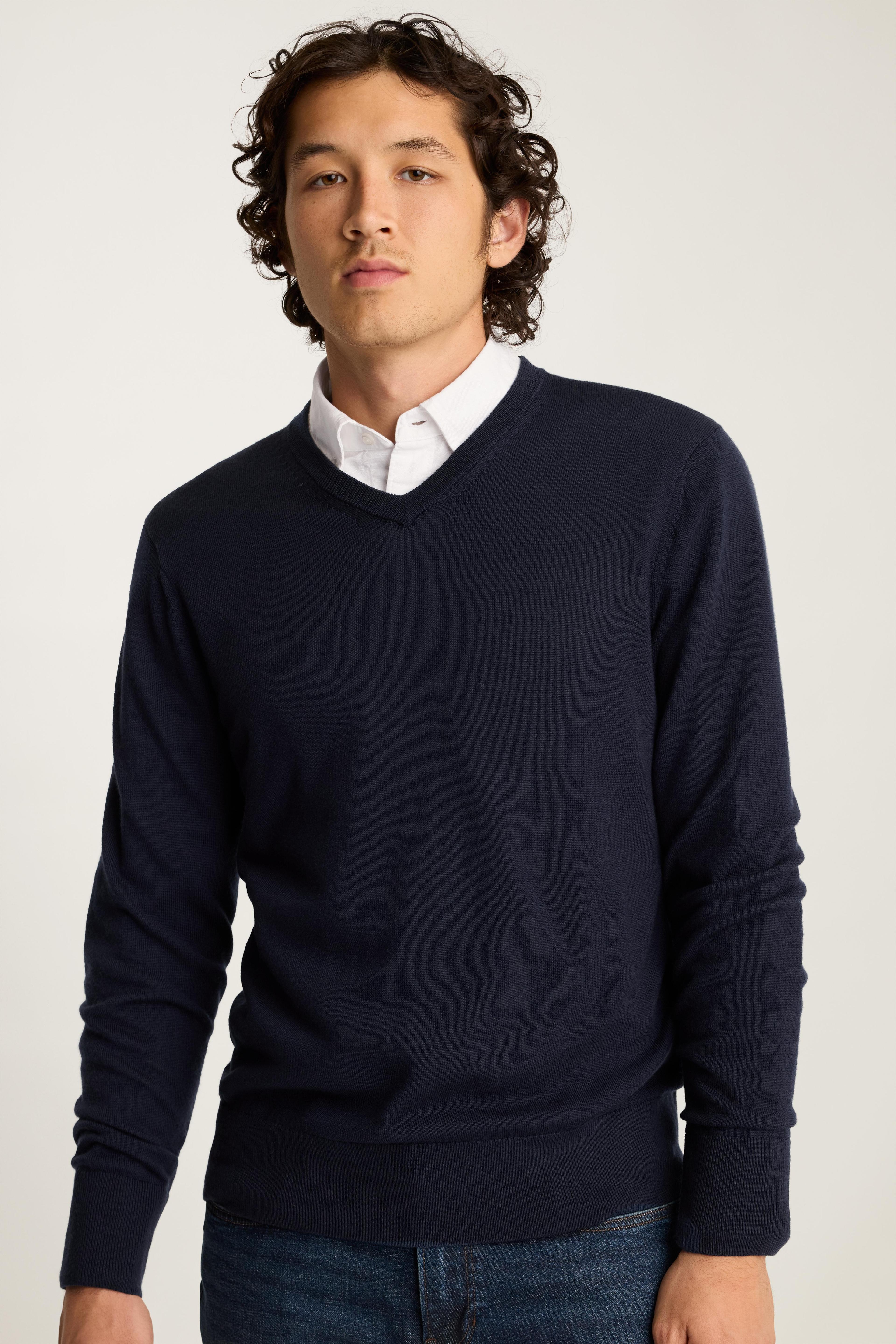 Washable Merino V-Neck Sweater Product Image