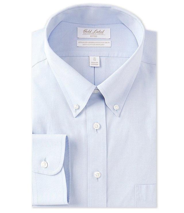 Gold Label Roundtree & Yorke Fitted Non-Iron Button Down Collar Solid Dress Shirt Product Image