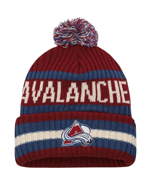 Mens 47 Burgundy Colorado Avalanche Bering Cuffed Knit Hat with Pom Product Image