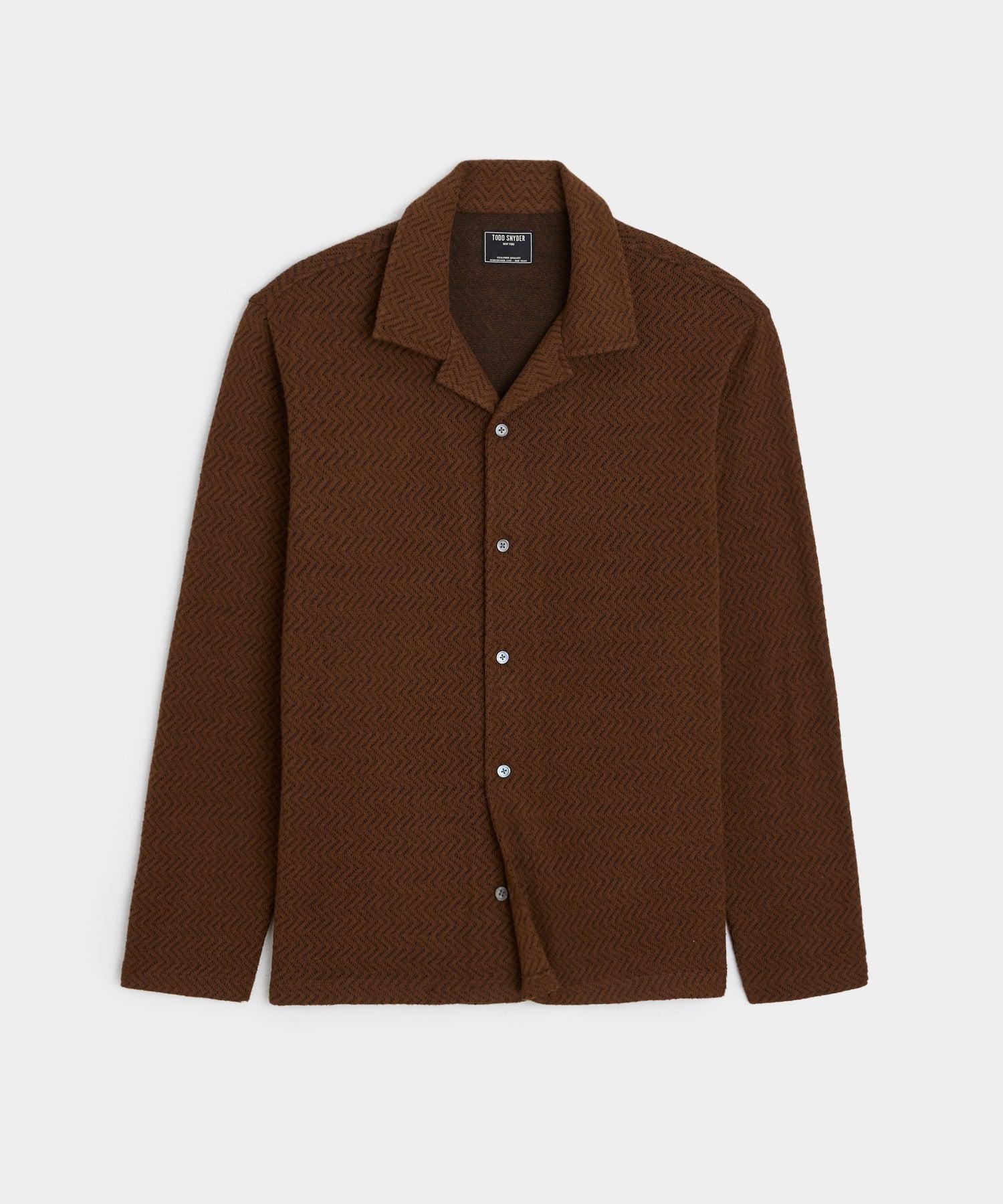 Zigzag Knit Shirt in Coffee Bean Product Image