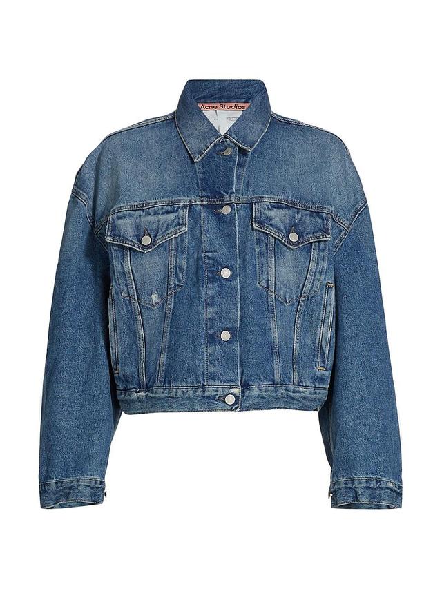 Womens Morris Cropped Denim Jacket Product Image