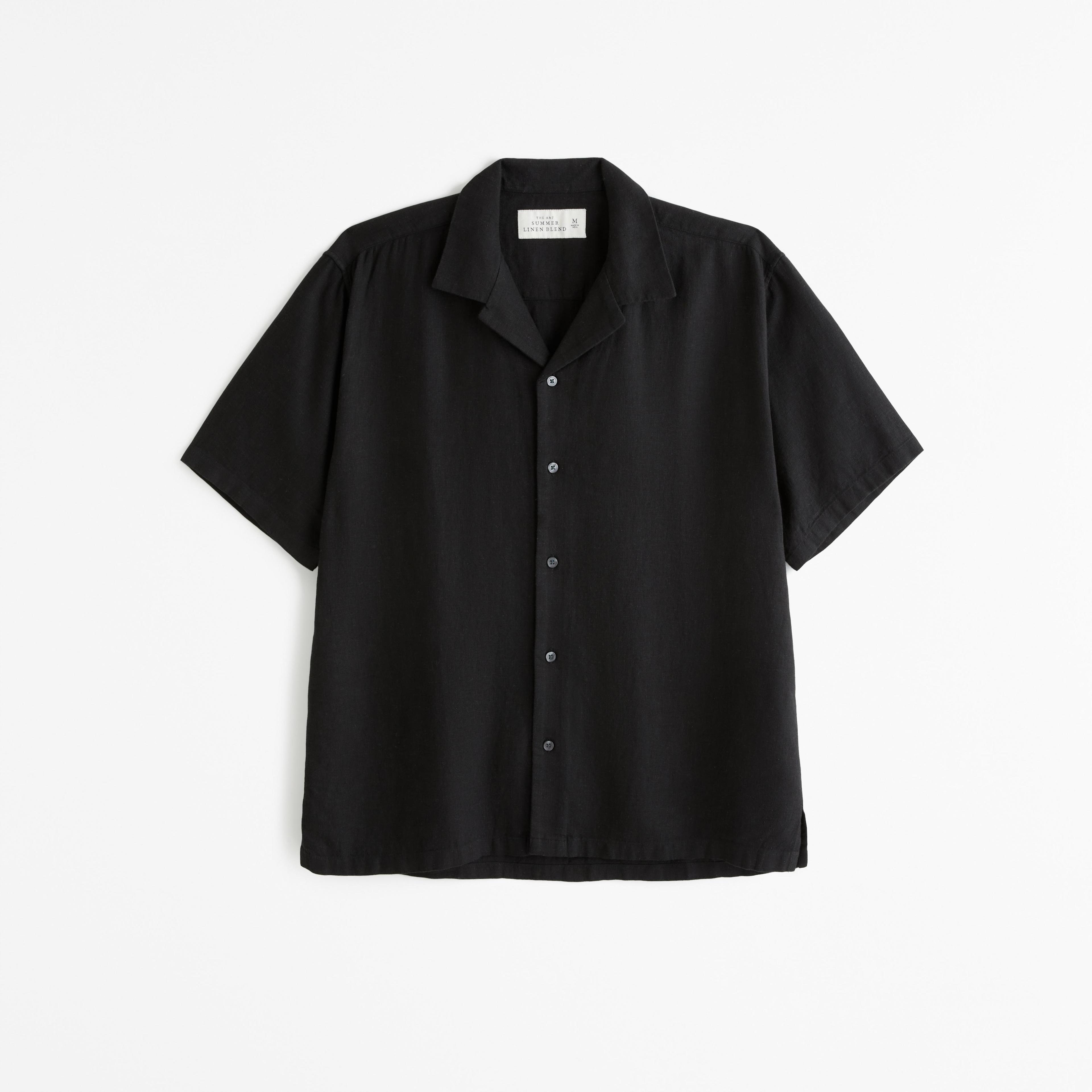 Camp Collar Summer Linen-Blend Shirt Product Image