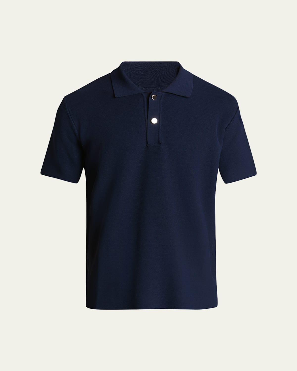 Mens Polo Shirt with Knit Logo Product Image