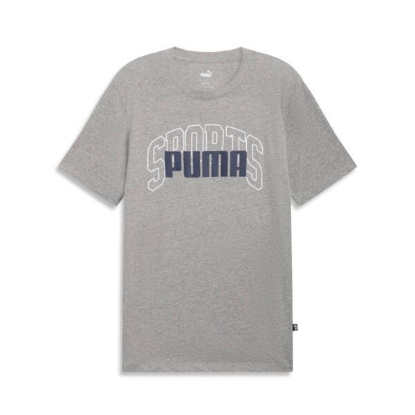 PUMA Collegiate Logo Men's T-Shirt in Medium Grey Heather Product Image