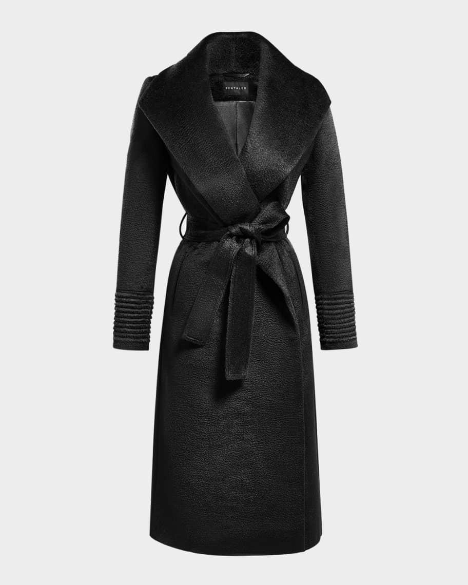 Womens Belted Alpaca-Blend Wrap Coat Product Image