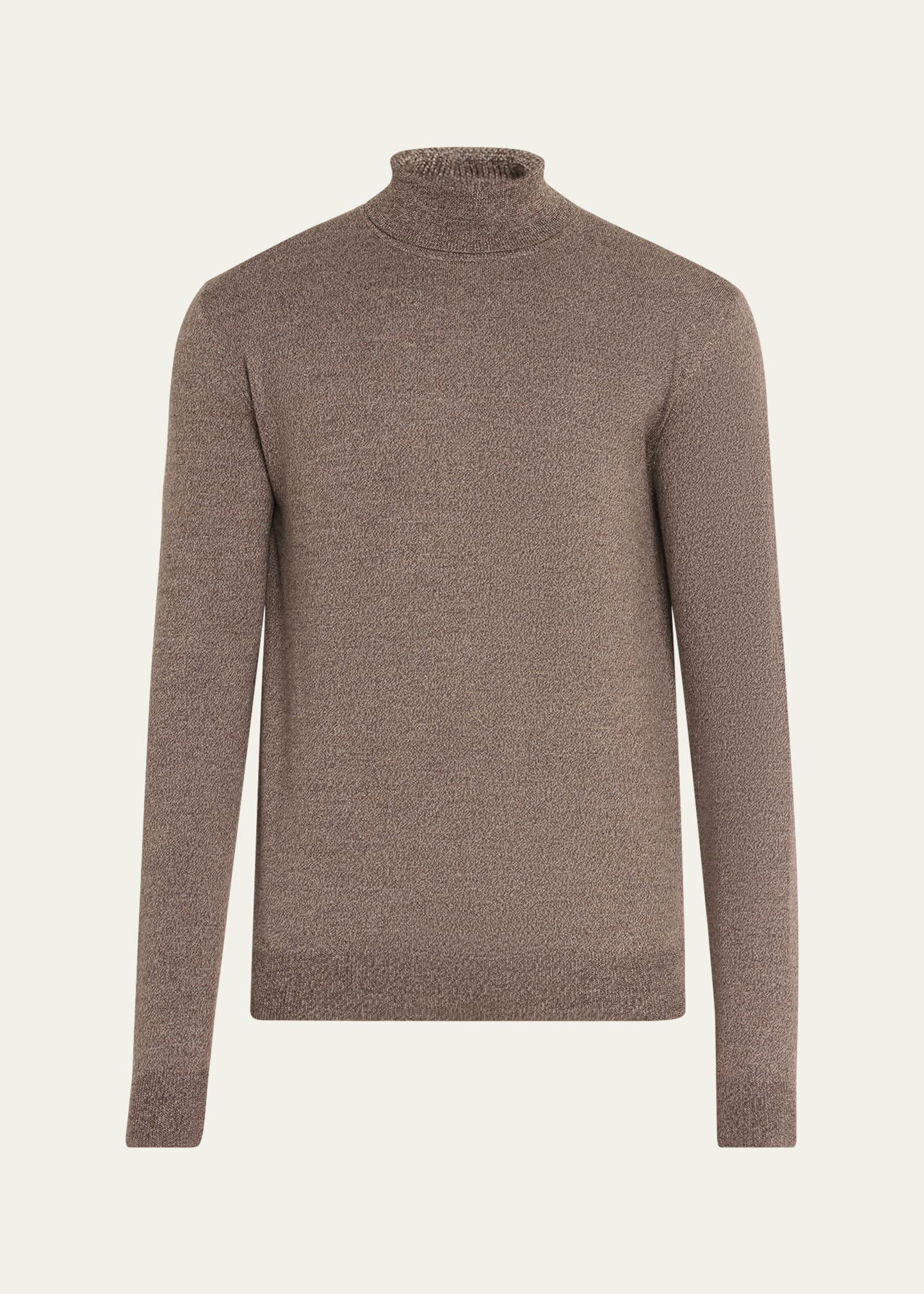 Mens Wool Knit Mock Neck Sweater Product Image