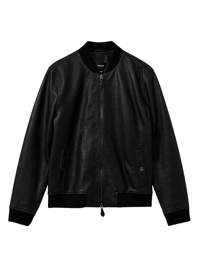 Carp Leather Bomber Jacket Product Image