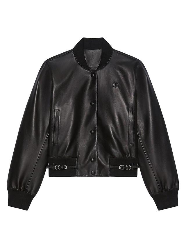 Womens Voyou Varsity Jacket in Leather Product Image