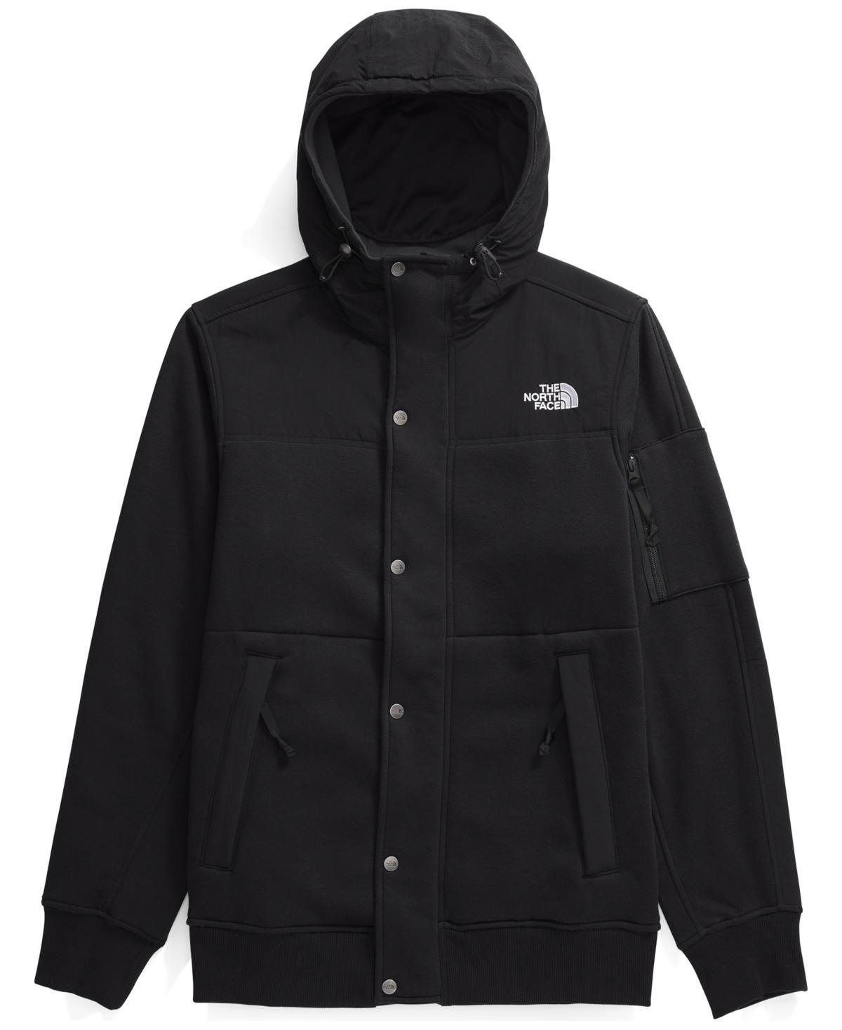 The North Face Mens Highrail Zip-and-Snap Front Fleece Hooded Jacket - Tnf Medium Grey Heather Product Image