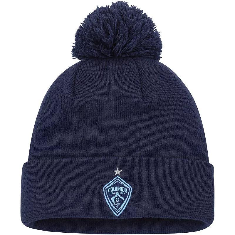 Mens New Era Blue Colorado Rapids Jersey Hook Cuffed Knit Hat with Pom Product Image