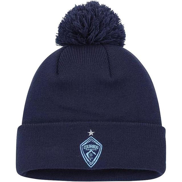 Mens New Era Blue Colorado Rapids Jersey Hook Cuffed Knit Hat with Pom Product Image