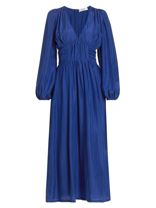 Womens Fabiola Silk Ruched Maxi Dress Product Image