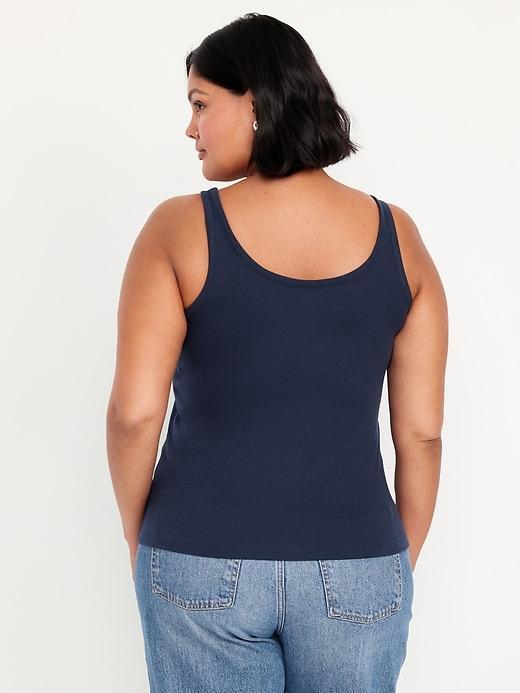 First-Layer Ribbed Scoop-Neck Tank Top Product Image