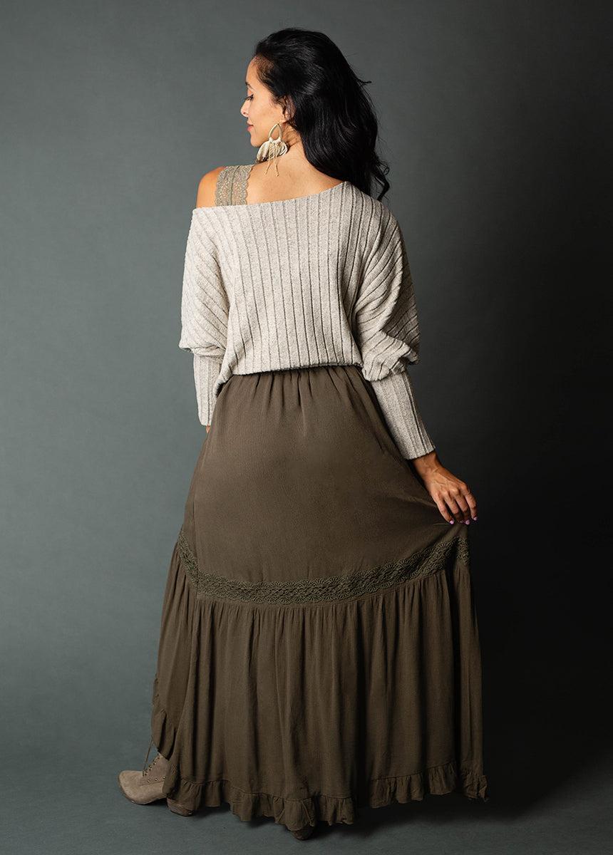 Alizah Skirt in Deep Olive Product Image