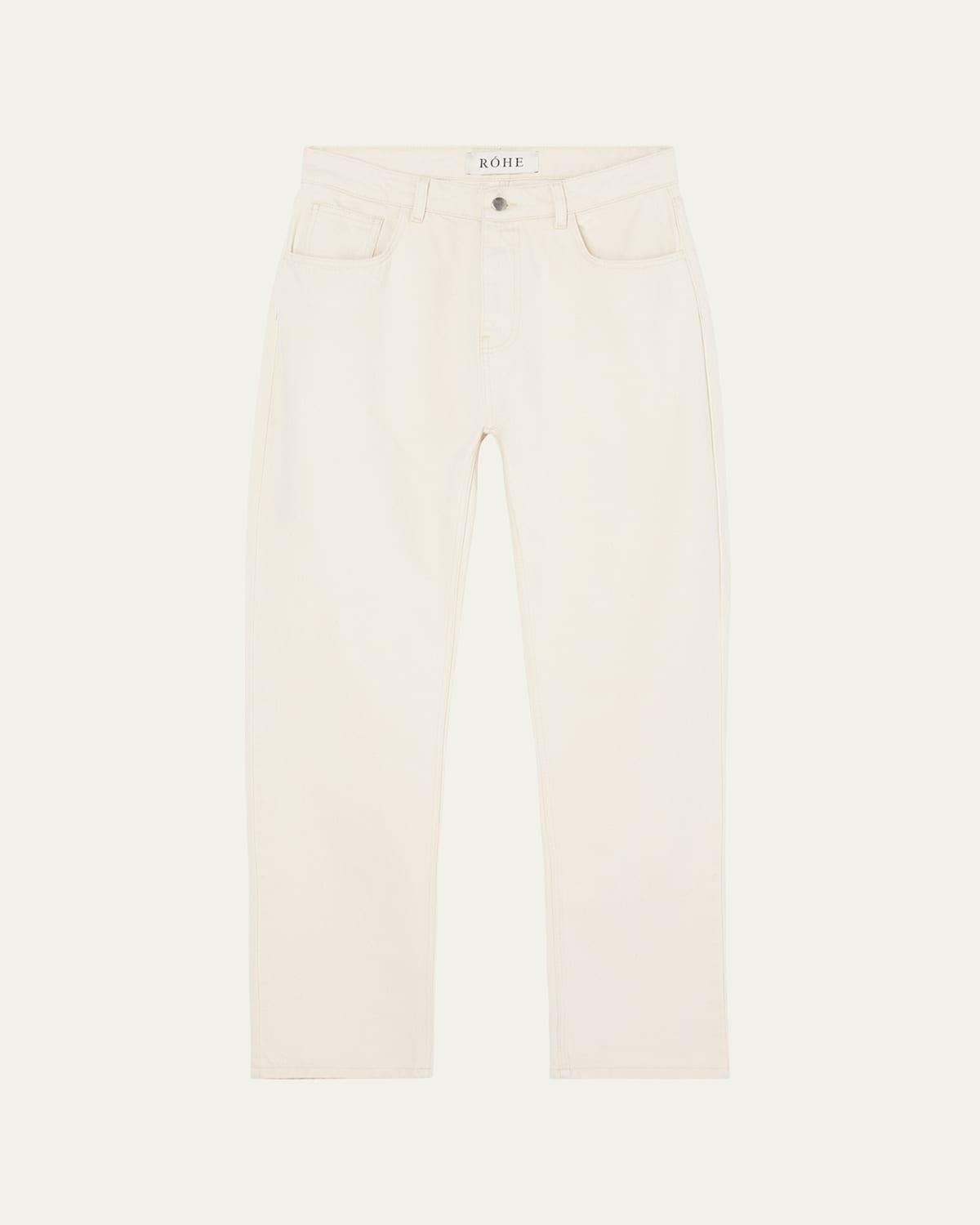 Mens Ecru Straight-Leg Jeans Product Image