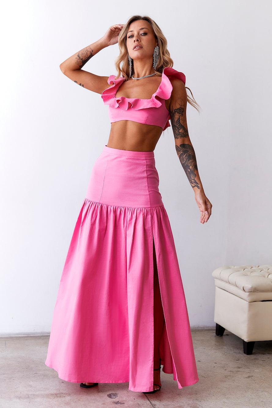 HELLO MOLLY Dessert Menu Crop Top Pink Product Image