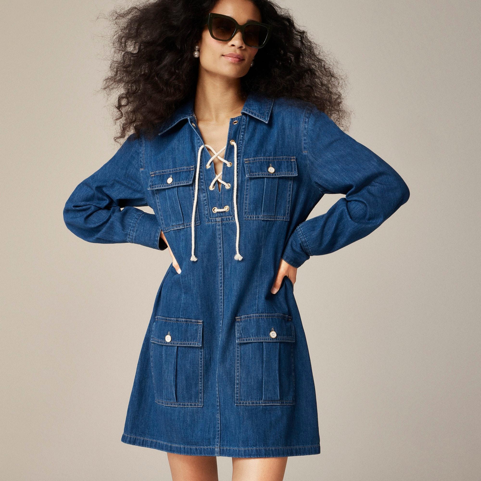 Harbour denim dress in indigo wash Product Image