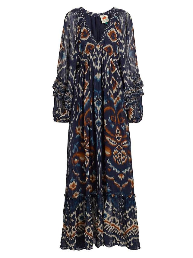 Womens Pineapple Ikat-Inspired Maxi Dress Product Image