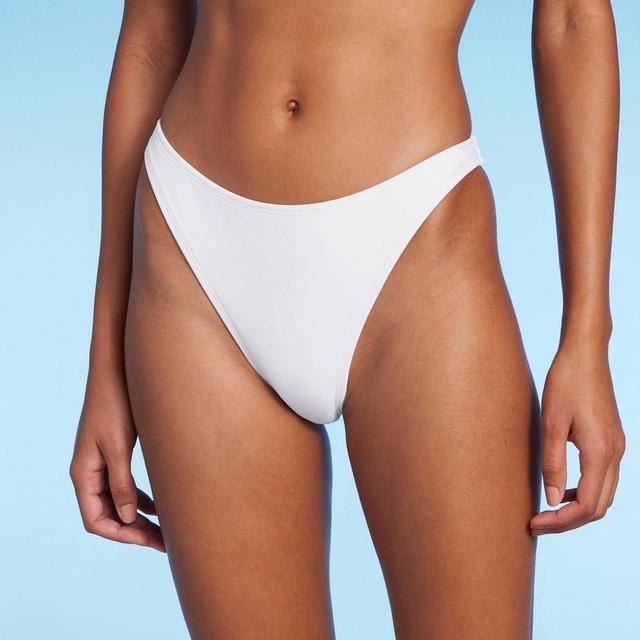 WomensLow-Rise High Leg Ultra Cheeky Bikini Bottom - Wild Fable White XL: Soft Stretchy Fabric, Full Lined, Pull-On Style Product Image