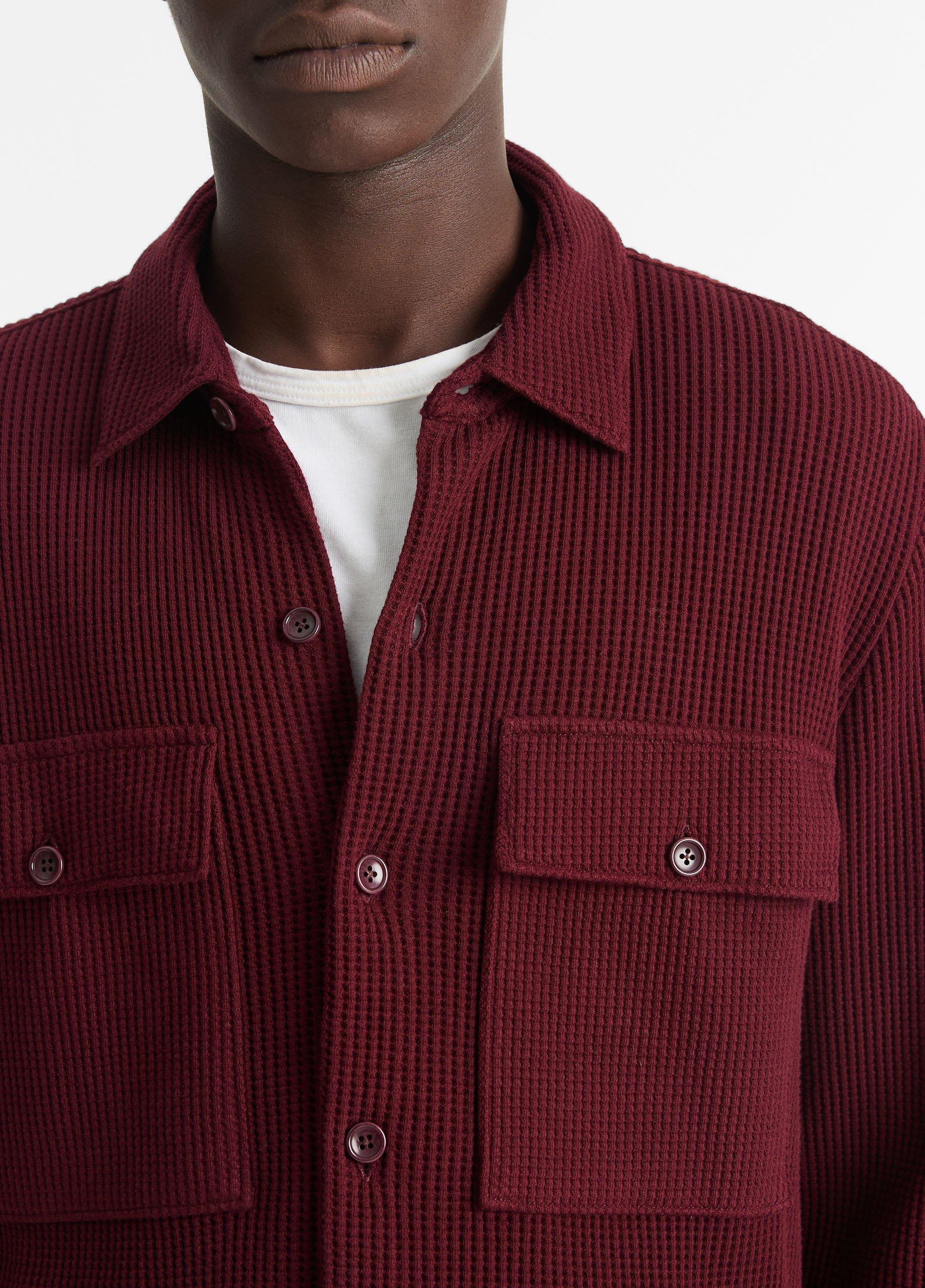 Chunky Waffle Cotton-Blend Shirt Jacket Product Image