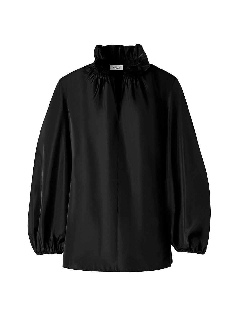 Womens Taffeta Blouson-Sleeve Blouse Product Image