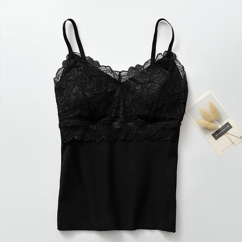 Plain Panel Lace Camisole Top Product Image