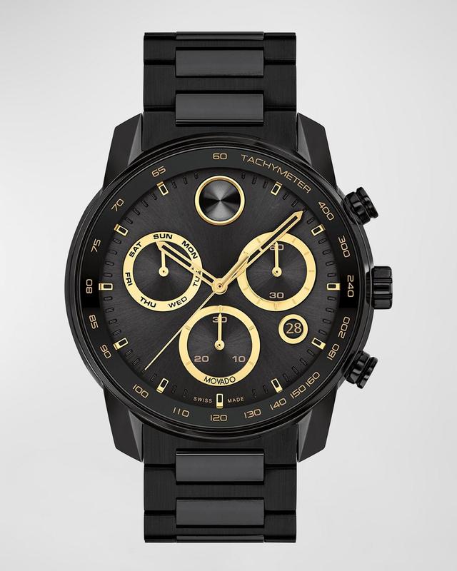 Mens Bold Verso Chronograph Black IP Steel Bracelet Watch, 44mm Product Image