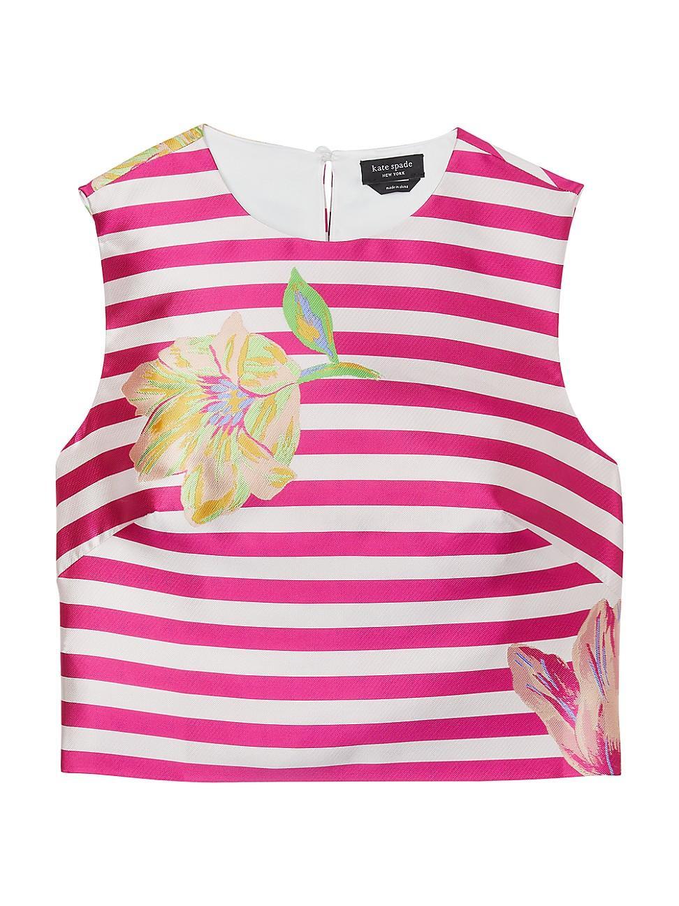 Womens Tulip Stripe Crop Top Product Image