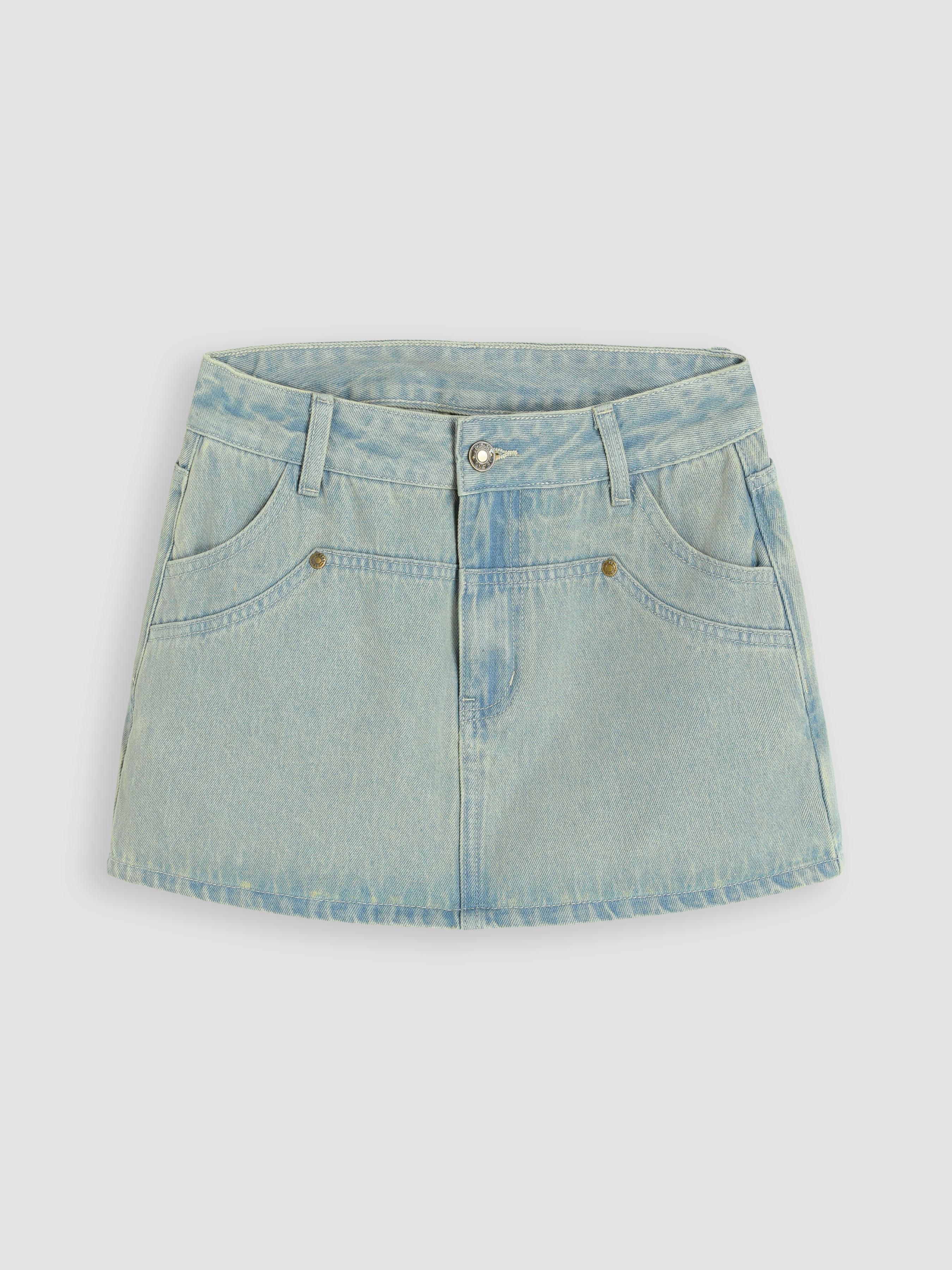 Denim Mid Waist Mini Skirt product image