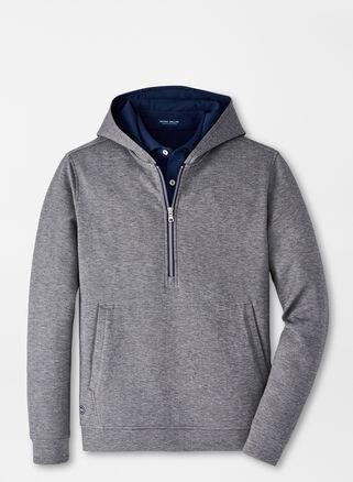 Peter Millar Mens Winsome Half-Zip Hoodie | Color: Iron | Size: S Product Image