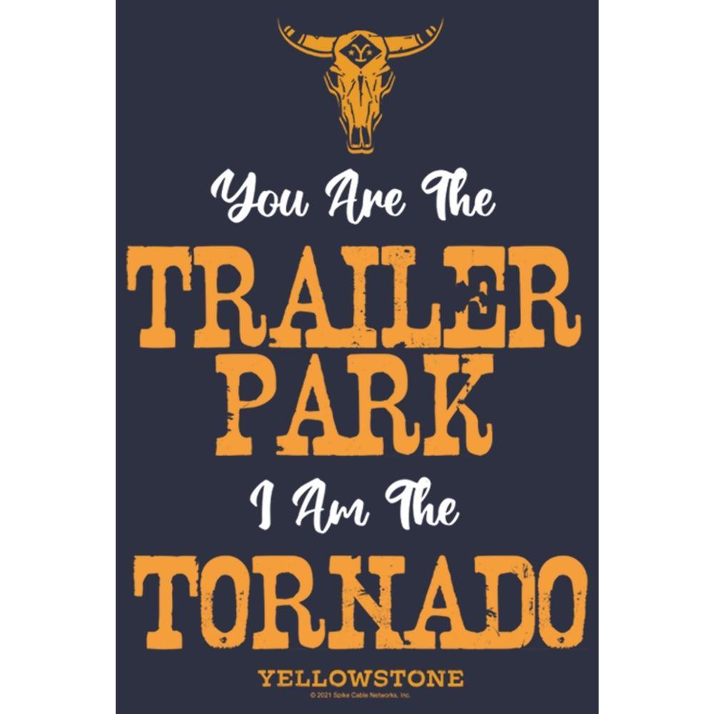 Women's Yellowstone You Are The Trailer Park, I'm A Tornado  T-Shirt - Navy Blue - Large Product Image