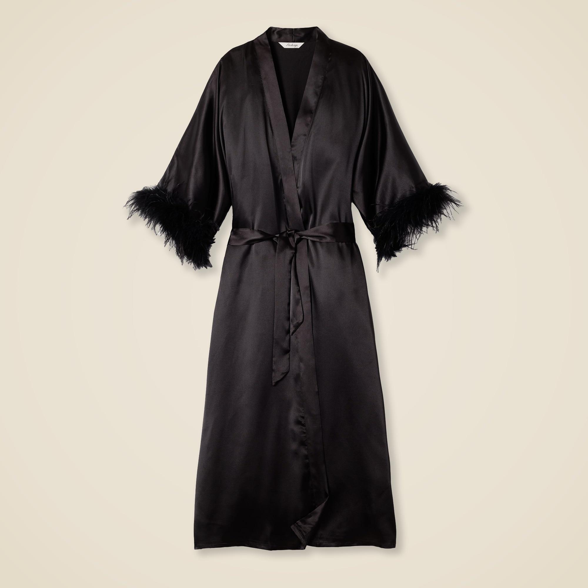 Petite Plume™ women's silk robe with feathers Product Image