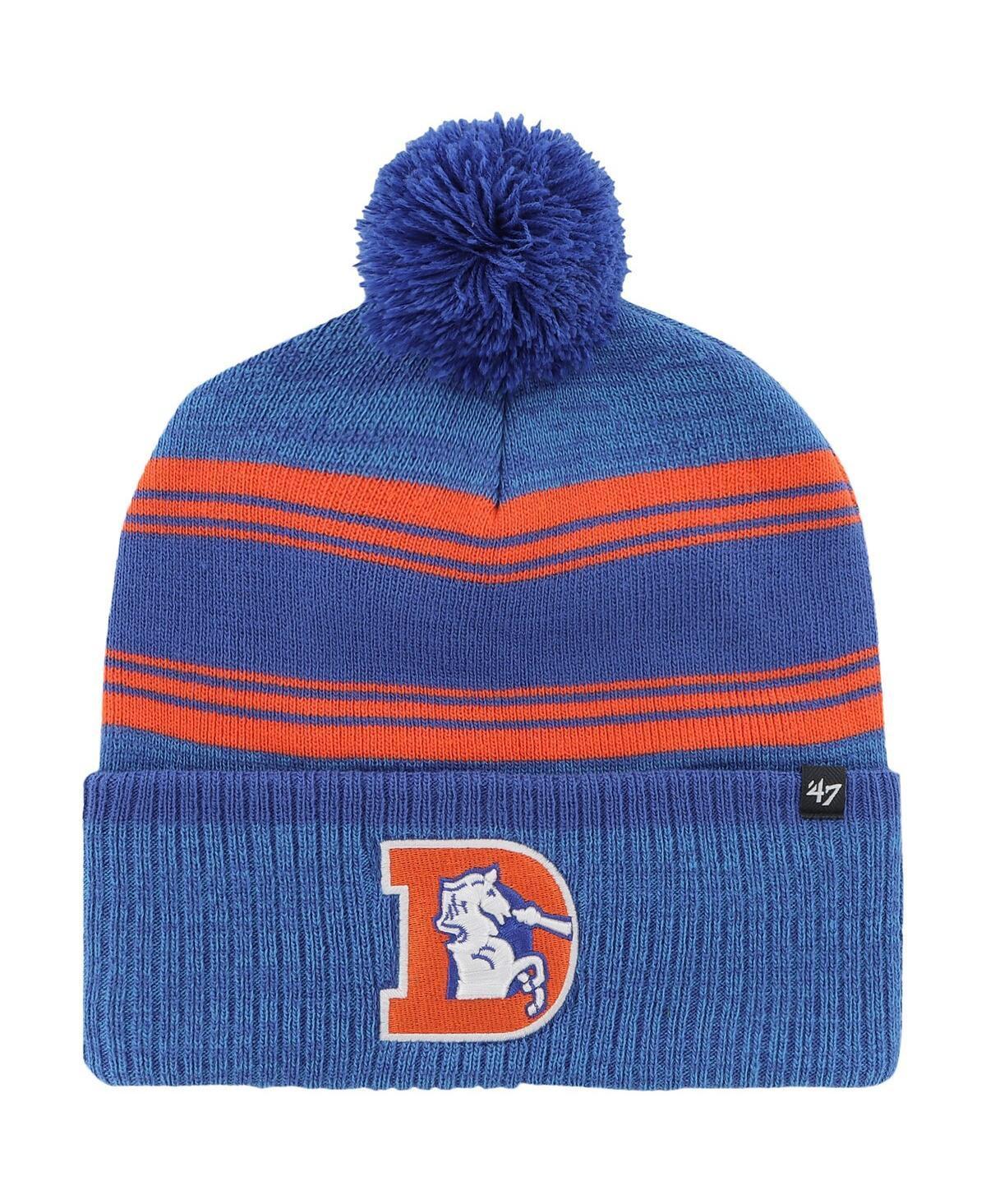 Mens 47 Brand Royal Denver Broncos Fadeout Cuffed Knit Hat with Pom Product Image