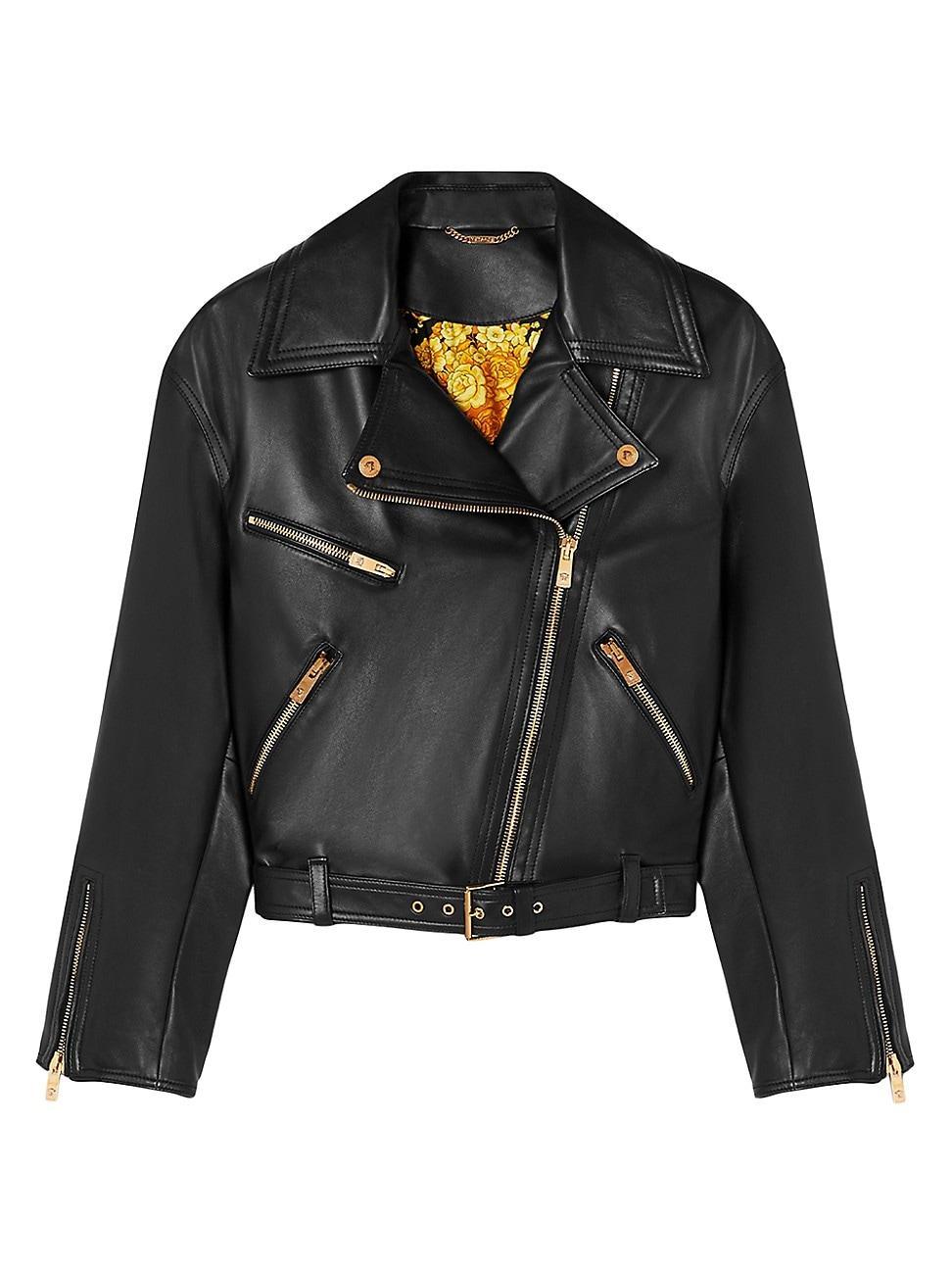 Versace Lambskin Leather Biker Jacket Product Image