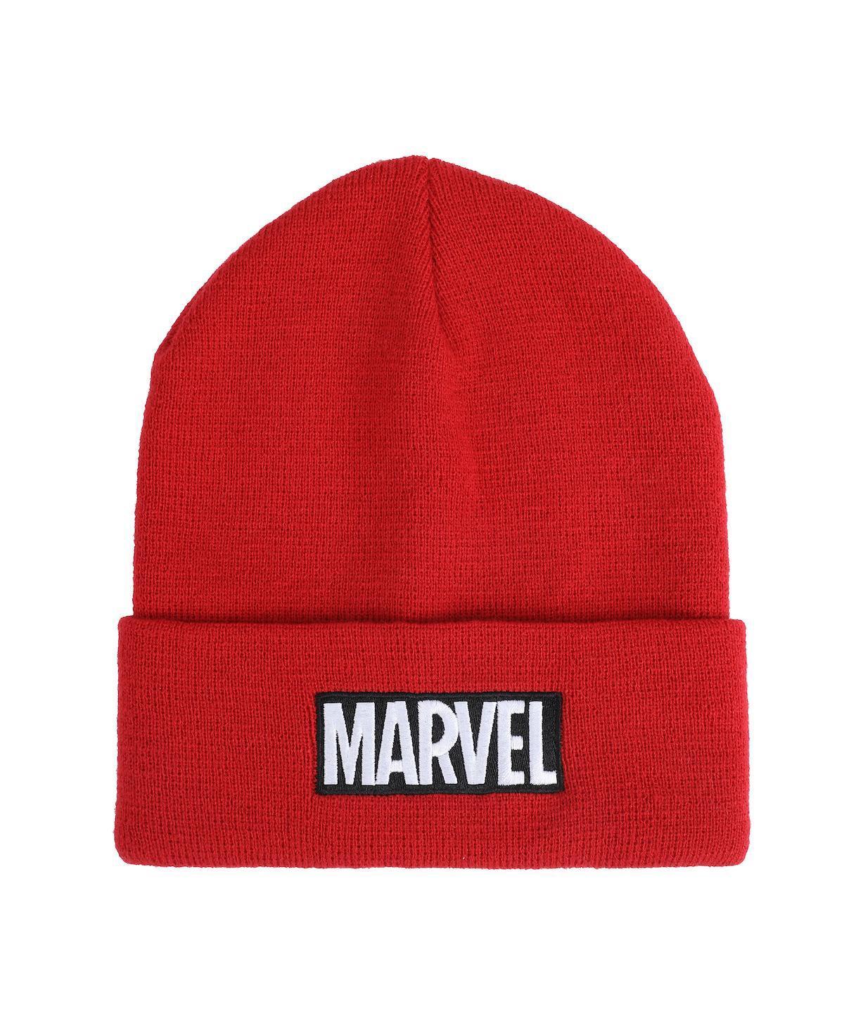 Marvel Mens Logo Adult Red Beanie Product Image